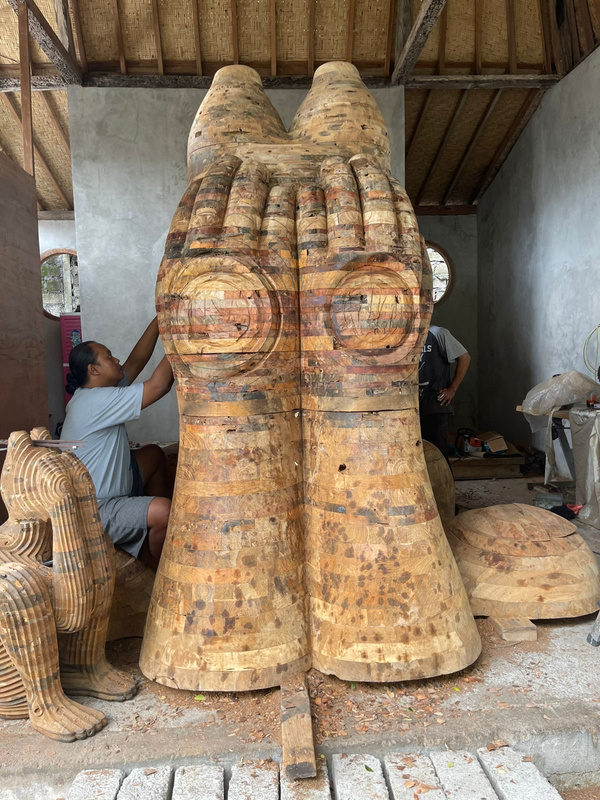 Build process — early carving stages
