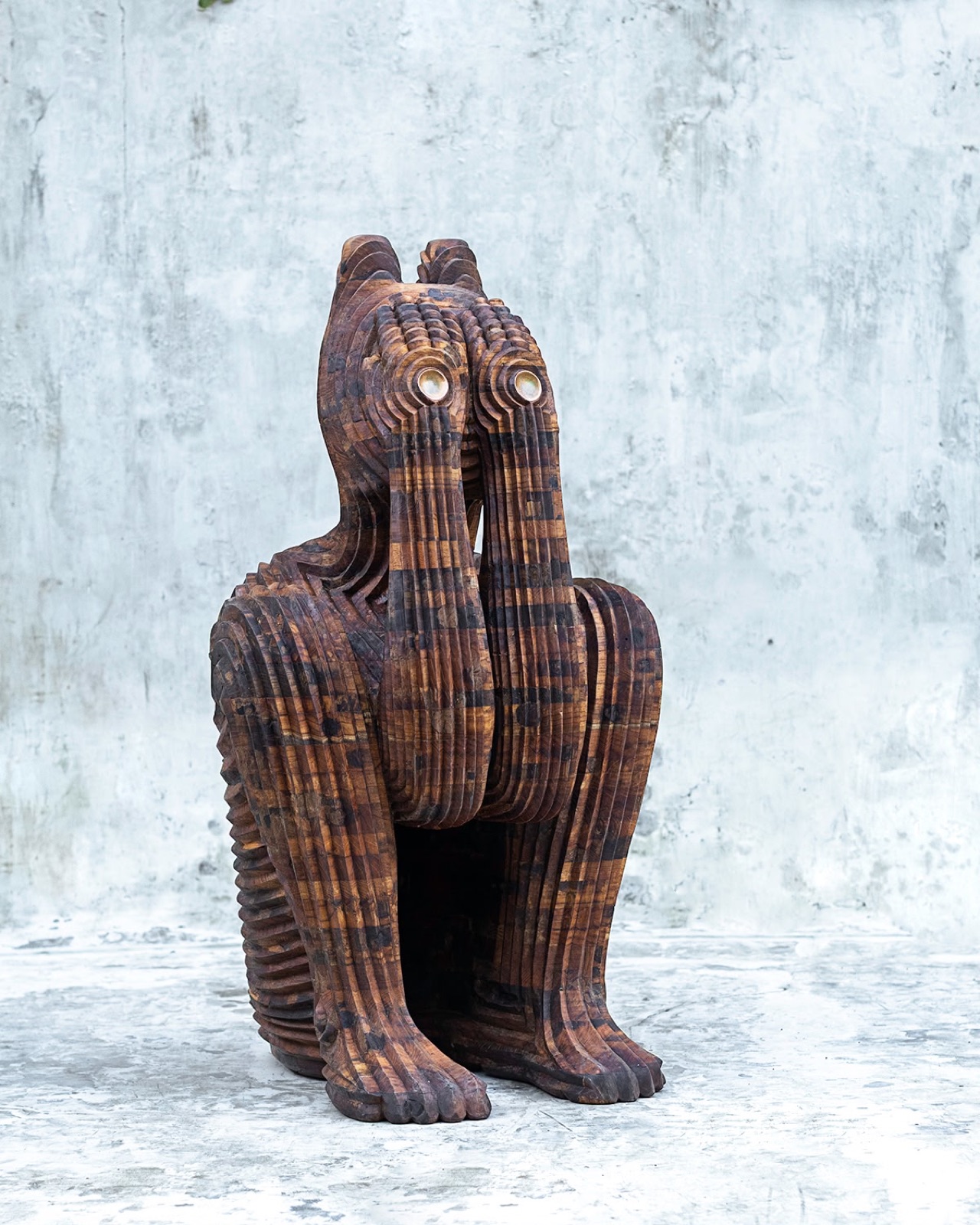 The finished maquette — the completed smaller version of Behind Closed Eyes